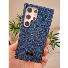 Epro Samsung Galaxy S24 Ultra Uyumlu Simli Taşlı Işıltılı Kamera Koruma Çıkıntılı Içi Kadife Lüks Kılıf
