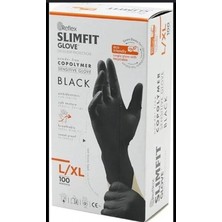 Reflex Slimfit Glove M - L/xl Siyah Pudrasız Muayene Eldiven 100LÜ