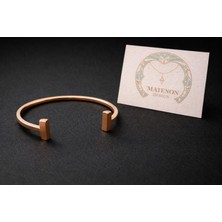 Matenon Design Minimal Gold Açık Uçlu Bileklik – Modern ve Zamansız Tasarım