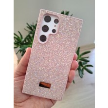 Epro Samsung Galaxy S24 Ultra Uyumlu Simli Taşlı Işıltılı Kamera Koruma Çıkıntılı Içi Kadife Lüks Kılıf