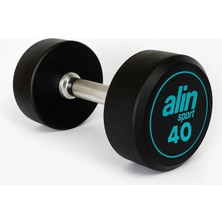 Alin Sport 40 kg Kauçuk Kaplı Profesyonel Olimpik Dumbbell ( Dambıl )