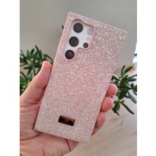 Epro Samsung Galaxy S23 Ultra Uyumlu Simli Taşlı Işıltılı Kamera Koruma Çıkıntılı Içi Kadife Lüks Kılıf