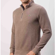 Lacoste Fermuar Yaka Extra Dar Kahverengi Sweatshirt