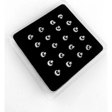 Begonia Accessories 925 Ayar Gümüş Ay Yıldız Figürlü Hızma 1 Adet