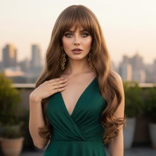 Cosmos E-Ticaret Kahküllü Uzun Dalgalı Fiber Sen Peruk / Kumral