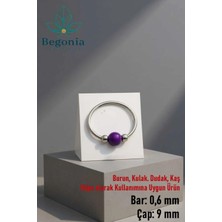 Begonia Accessories 925 Ayar Gümüş Mor Boncuk Üç Top Halka Hızma, Küpe Olarak Kullanıma Uygundur