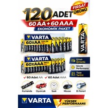 Anı Ofis Kırtasiye Aa + Aaa Pil 120'LI Set (60 Aa + 60 Aaa) 1.5V – Ekonomik Toplu Paket – Çinko Karbon