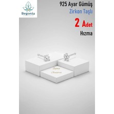 Begonia Accessories 925 Ayar Gümüş  2 Adet Zirkon Taşlı Hızma Set