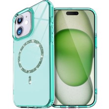 Raftan Topla Apple Iphone 11 Live Diamond Magsafe Kapak - Yeşil