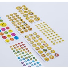 MarkEntegra 6 Adet Karışık Yapışkan Sticker - Şekilli Gülen Yüzler