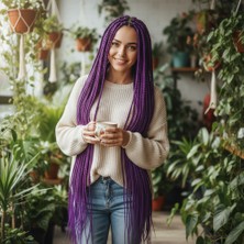 Cosmos E-Ticaret Afrika Örgüsü ve Rasta Için Sen / Koyu Mor