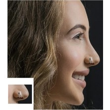Begonia Accessories , 925 Ayar Gümüş Çift Görünümlü 3 Top Siyah Boncuklu Halka Hızma & Küpe