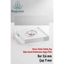 Begonia Accessories 925 Ayar Gümüş Pembe Boncuk Üç Top Halka Hızma, Küpe Olarak Kullanıma Uygundur
