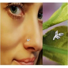 Begonia Accessories 925 Ayar Gümüş Yaprak Figürlü Zirkon Taşlı Hızma