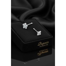 Begonia Accessories Anti Alerjik Paslanmaz Kararmaz Zirkon Taşlı 2 Adet Küpe Olarak Kullanıma Uygun Hızma Set