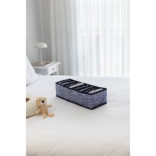 8 Bölmeli Katlanır Çamaşır Düzenleyici, Akordiyon Tipi, Lacivert