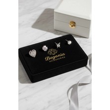 Begonia Accessories 925 Ayar Gümüş 4 Adet Zirkon Taşlı Hızma Kullanıma Uygun Set 6