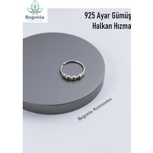 Begonia Accessories 925 Ayar Gümüş Halka Figürlü Burgulu Üç Top Piercing Hızma Küpe