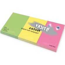 MarkEntegra Neon Renkli Yapışkanlı Not Kağıdı, 3 Paket, 35X51MM