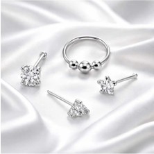 Begonia Accessories Anti Alerjik Paslanmaz Kararmaz 4 Adet Hızma Küpe Olarak Kullanıma Uygun Set