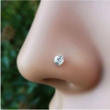 Begonia Accessories 925 Ayar Gümüş 4 mm Zirkon Tek Taş Hızma