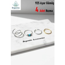 Begonia Accessories 925 Ayar Gümüş 4 Adet Halka Hızma Set 10