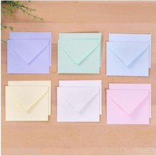 MarkEntegra Renkli Minik Zarf Seti, 7x9 Cm, 12 Adet (Açık Sarı, Su Yeşili, Açık Mavi, Krem, Lila, Açık Pembe)