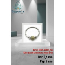 Begonia Accessories 925 Ayar Gümüş Haki Boncuk Üç Top Halka Hızma, Küpe Olarak Kullanıma Uygundur