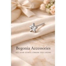 Begonia Accessories 925 Ayar Gümüş Yıldız Figürlü Minimal Zirkon Tek Taş Hızma