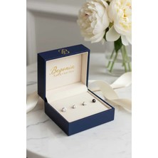 Begonia Accessories 925 Ayar Gümüş 4 Adet Zirkon Taşlı Hızma Kullanıma Uygun Set 13