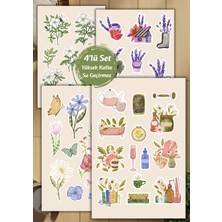 4'lü Çiçek Sticker D00008