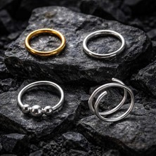 Begonia Accessories 925 Ayar Gümüş 4 Adet Küpe Olarak Kullanıma Uygun Halka Hızma Set/ 12