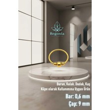 Begonia Accessories 925 Ayar Gümüş Gold Boncuk Üç Top Halka Hızma, Küpe Olarak Kullanıma Uygundur