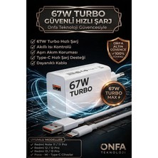 Onfa Teknoloji 67W (Watt) Turbo Hızlı Şarj Adaptör+Kablo(Set) Xm Redmi Note 11/11PRO/12/12 PRO/13/13PRO Uyumlu
