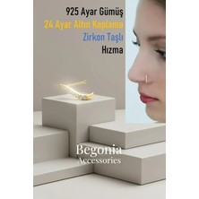 Begonia Accessories 925 Ayar Gold Kaplama Gümüş  Tek Sıra Zirkon Taşlı Hızma