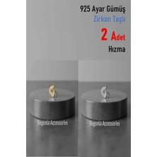 Begonia Accessories 925 Ayar Gümüş Yarım Kalp Zirkon Taşlı Hızma