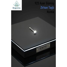 Begonia Accessories 925 Ayar Gümüş 2 mm Zirkon Tek Taş Hızma