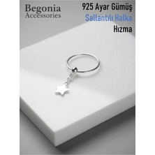 Begonia Accessories 925 Ayar Gümüş Yıldız Figürlü Sallantılı Piercing Hızma Küpe