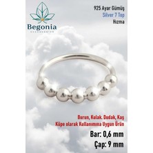 Begonia Accessories 925 Ayar Gümüş Piercing 7 Top Halka Hızma