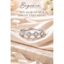 Begonia Accessories 925 Ayar Gümüş Zirkon Taşlı Zigzag Tam Tur Hızma Küpe,küpe Olarak Kullanıma Uygun Ürün, 1 Adet