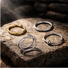 Begonia Accessories 925 Ayar Gümüş 4 Adet Küpe Olarak Kullanıma Uygun Halka Hızma Set / 11