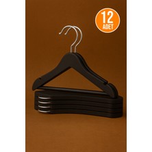 12 Adet Bebek ve Çocuk Ahşap Görünümlü Plastik A Kalite Askı Seti