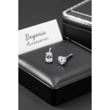 Begonia Accessories Anti Alerjik Paslanmaz Kararmaz Zirkon Taşlı 2 Adet Küpe Olarak Kullanıma Uygun Hızma Set