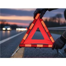 KG Üçgen Reflektör Metal Ayaklı Katlanabilir Kutulu Uyarı Ikaz Reflektörü