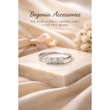 Begonia Accessories 925 Ayar Gümüş 3 Taş Halka Hızma Piercing