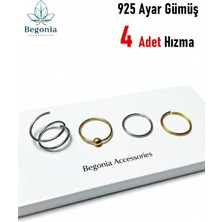 Begonia Accessories 925 Ayar Gümüş 4 Adet Halka Hızma Set / 14