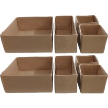 8'li Bej Çok Amaçlı Çekmece Düzenleyici Organizer Seti