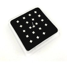 Begonia Accessories Hızma 925 Ayar Gümüş Kare Zirkon Taş 1 Adet