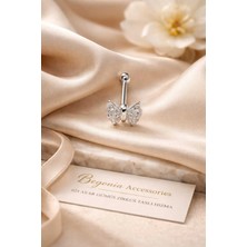 Begonia Accessories 925 Ayar Gümüş Kelebek Figürlü Piercing Hızma Küpe