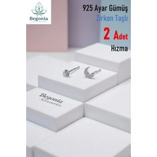 Begonia Accessories 925 Ayar Gümüş  2 Adet Zirkon Taşlı Hızma Set